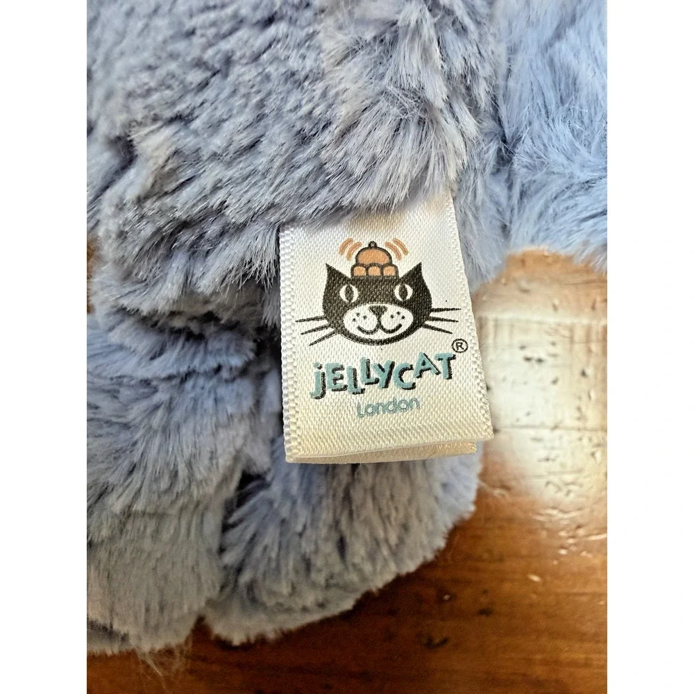 Retired Jellycat Junglie Bunglie Blue Elephant Shaggy Plush